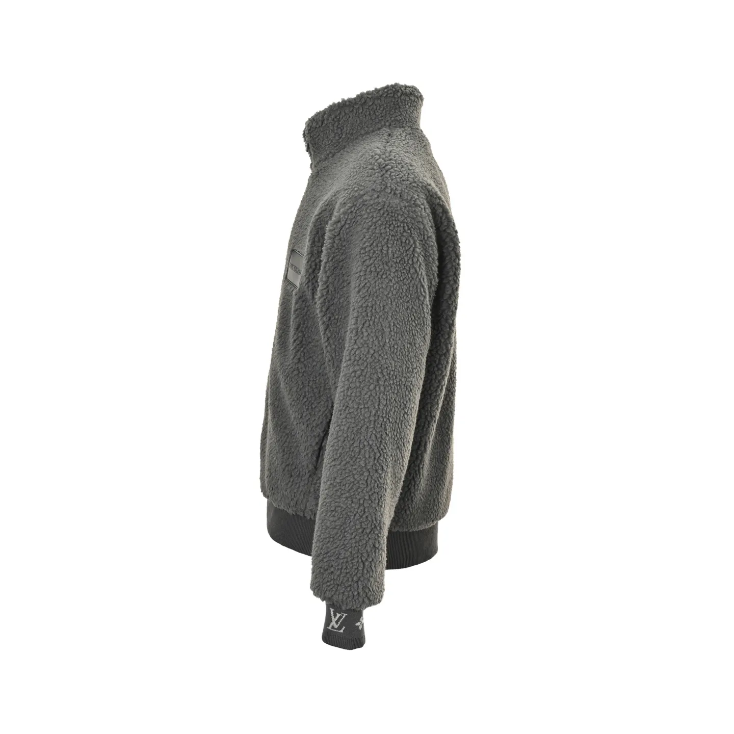 Louis Vuitton/Louis Vuitton 24Fw leather sherpa stand collar jacket